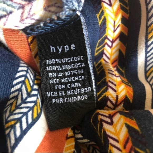 Hype Maxi Dress Women XL Blue Orange Boho Racerback - Picture 7 of 8